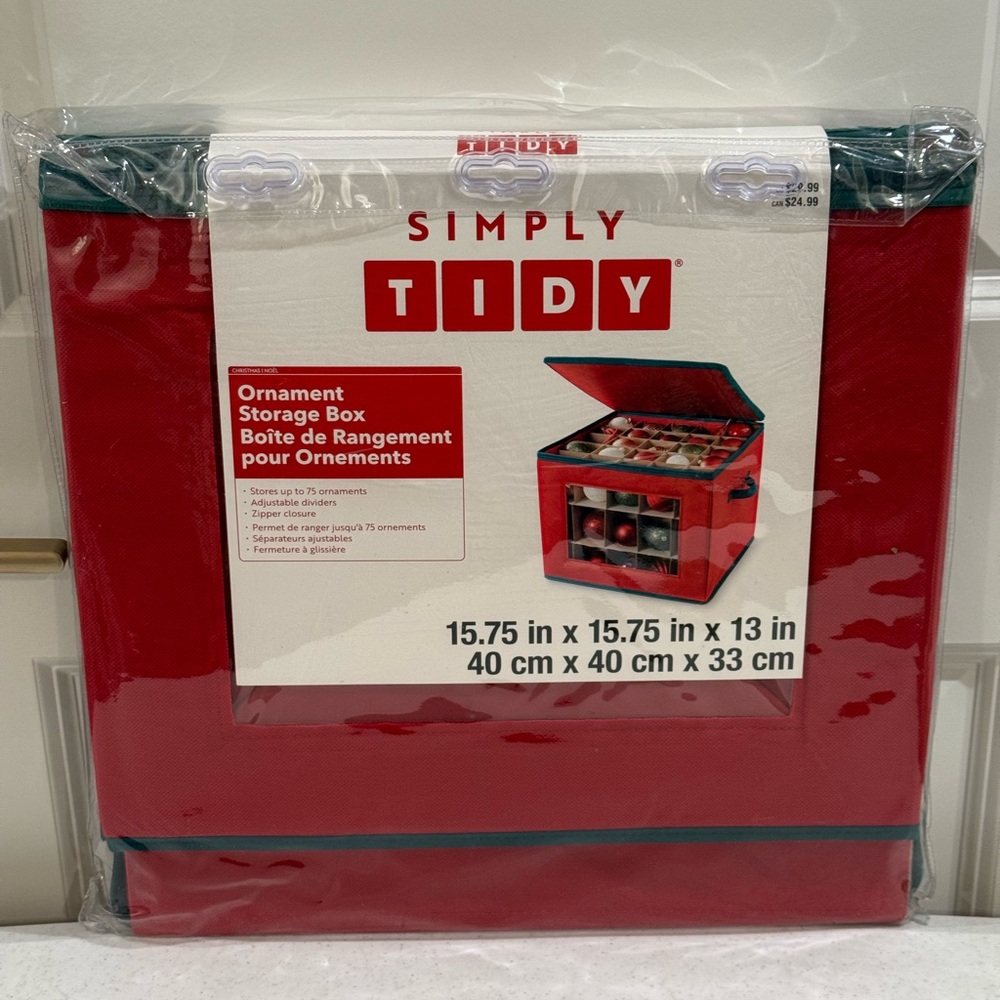 NEW Simply Tidy Red Ornament Storage Box - Picture 9 of 10